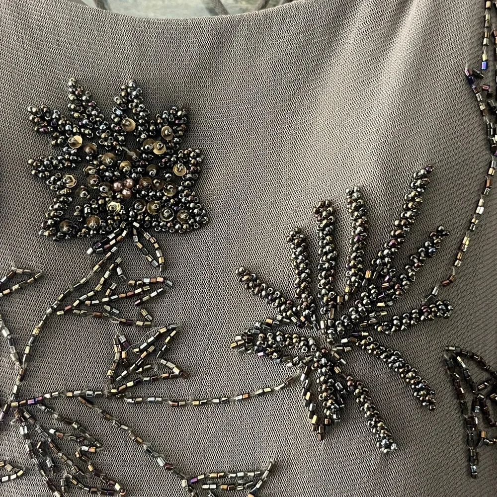 SUE WONG Vintage Nocturne Beaded Gown and scarf wrap - Picture 6 of 17